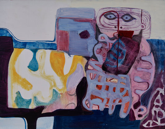 Grote figuur aan tafel